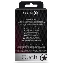 Ouch! Bijou anal Round Gem S 6 x 2.6cm Noir-transparent